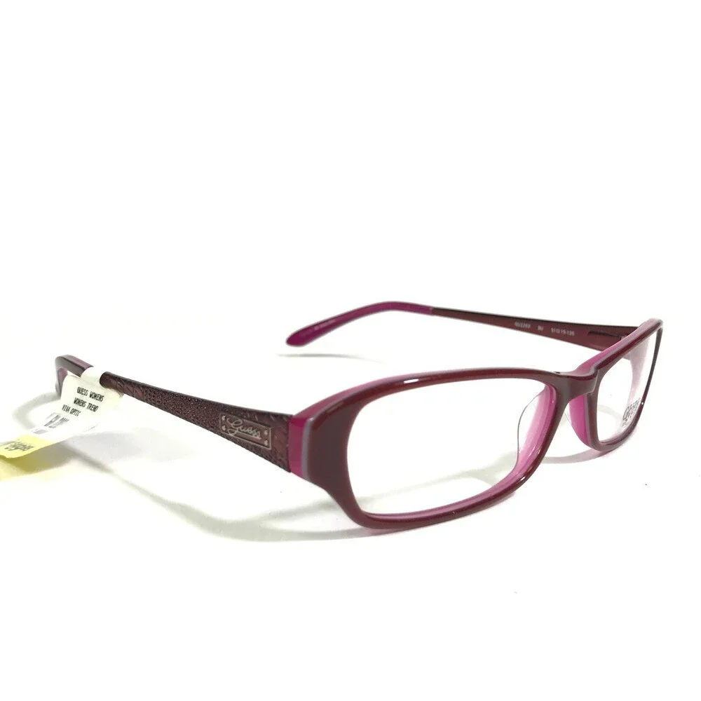Guess Eyeglasses Frames GU2203 BU Red Purple Rectangular Cat Eye 51-15-135